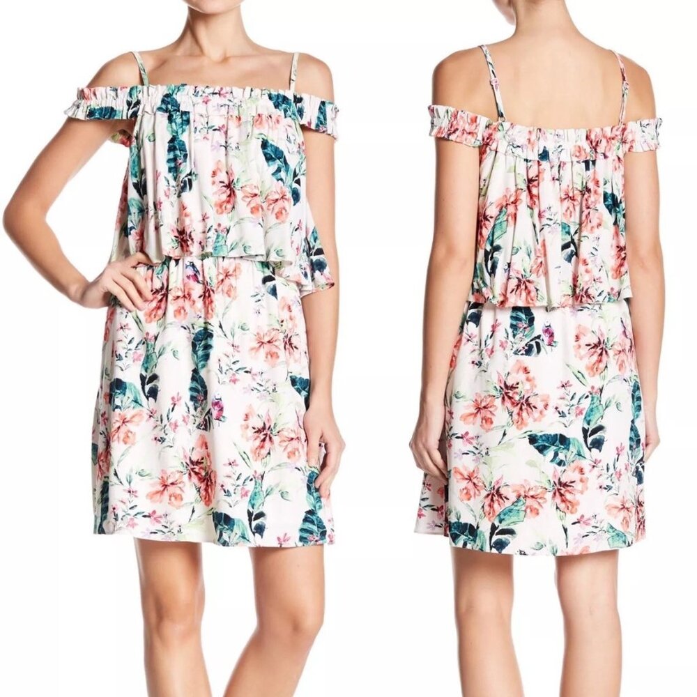 NWT Sanctuary Women's Floral off-shoulder Mini Spring Dress - size small